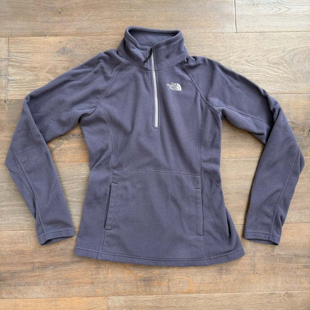 The North Face Sweater Women's Small 1/4 Zip Fleece Mock Neck Outdoor Purple